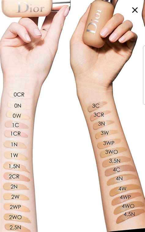 Shade Guide of Dior Backstage Foundation for All Skin Tones